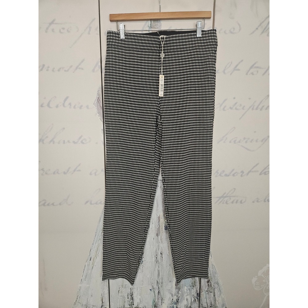 Max Studio Womens Black White Geometric Dot‎ Slim Ankle Pants NWT Large